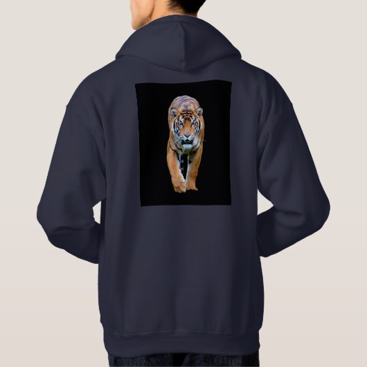 Dubbelzijdig ontwerp looptijger Sjabloon Mannen Hoodie (Achterkant)