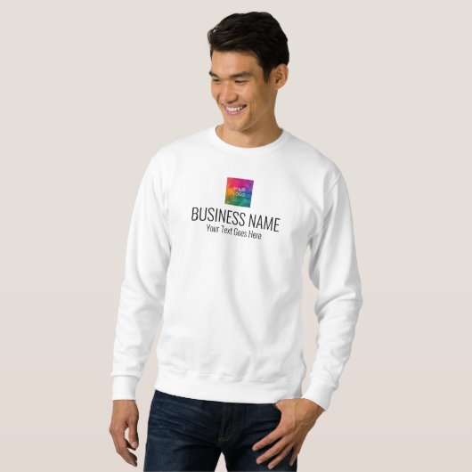 Dubbelzijdig printwerk Uniform Mannen Wit Modern Trui (Voorkant volledig)