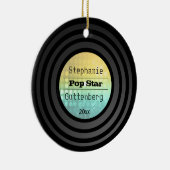 Dubbelzijdig retrovinylgoud Disco Light Keepomwill Keramisch Ornament (Rechts)