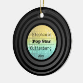 Dubbelzijdig retrovinylgoud Disco Light Keepomwill Keramisch Ornament (Links)