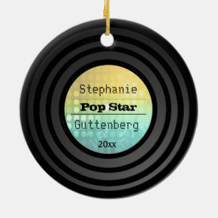 Dubbelzijdig retrovinylgoud Disco Light Keepomwill Keramisch Ornament