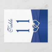 Dubbelzijdig Royal Blauw en Wit Tafelnummer (Voorkant)