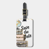 Dubbelzijdig Save the Date Wedding Bagagelabel (Voorkant verticaal)