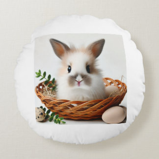 Dubbelzijdig Schattige konijnenkussen Rond Kussen