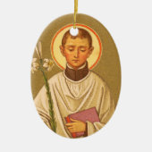 Dubbelzijdig St. Aloysius Gonzaga (PM 101) Keramisch Ornament (Voorkant)
