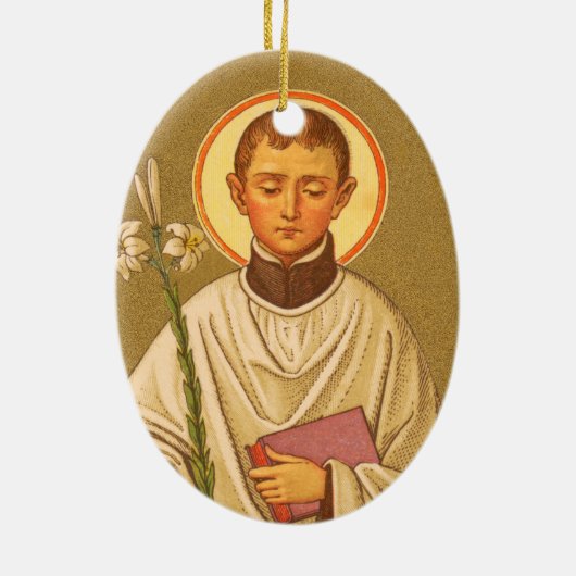 Dubbelzijdig St. Aloysius Gonzaga (PM 101) Keramisch Ornament (Achterkant)