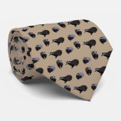 Dubbelzijdig Stropdas met Badger Frenzy (beige) (Opgerold)