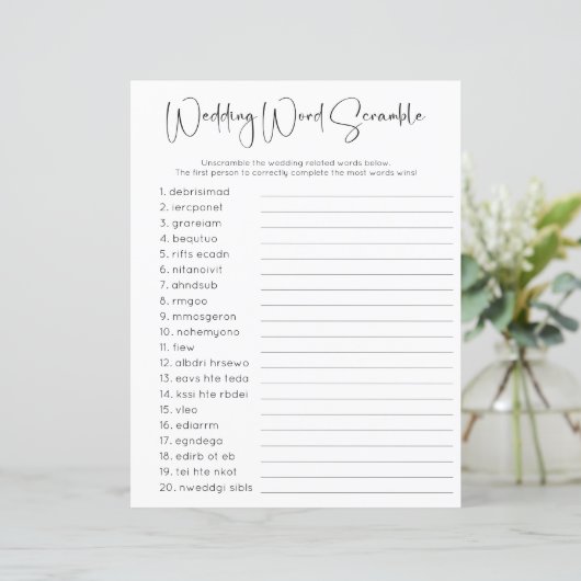 Dubbelzijdig Trouwwoord Zoeken Scramble Game (Staand voorkant)