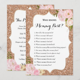 Dubbelzijdig - twee Baby shower games Kaart