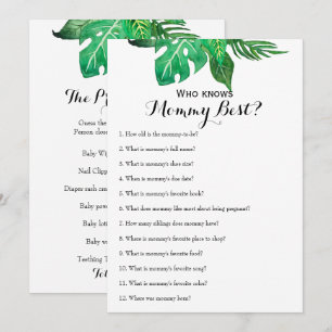 Dubbelzijdig - twee Baby shower games Kaart