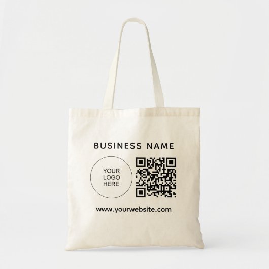 Dubbelzijdig uw Logo URL adres QR code hier Tote Bag (Voorkant)