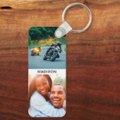 Dubbelzijdig vier foto's en Sleutelhanger naam (Achterkant)