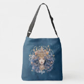 Dubbelzijdig Vigro teken aangepaste tekst blauw mo Crossbody Tas (Achterkant)