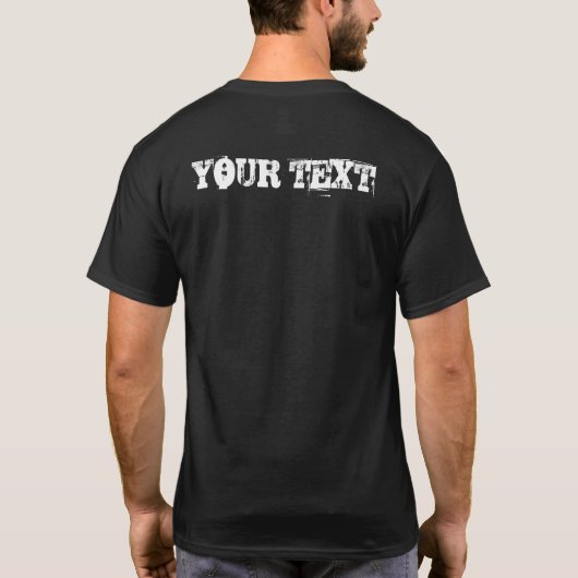 Dubbelzijdig voeg uw samengedrukte tekst hier Mann T-shirt (Achterkant)