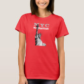 Dubbelzijdig vrijheidsbeeld Manhattan New York T-shirt (Voorkant)