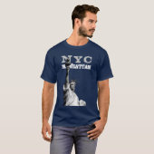 Dubbelzijdig vrijheidsbeeld Nyc Manhattan Mannen T-shirt (Voorkant volledig)