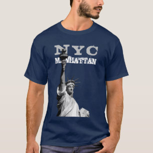 Dubbelzijdig vrijheidsbeeld Nyc Manhattan Mannen T-shirt