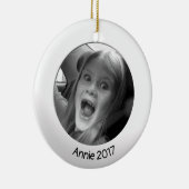 Dubbelzijdig wit 2 x Aangepaste foto en tekst Keramisch Ornament (Rechts)