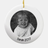 Dubbelzijdig wit 2 x Aangepaste foto en tekst Keramisch Ornament (Achterkant)