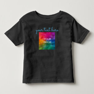 Dubbelzijdige afdruk voeg uw tekst foto zwart baby kinder shirts