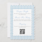 Dubbelzijdige Baby Shower Uitnodiging Blauwe Bloem (Achterkant)