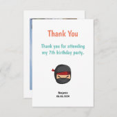 Dubbelzijdige bewerkbare ninja-thema bedankkaart (Voorkant / Achterkant)