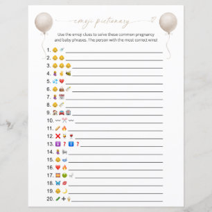 Dubbelzijdige Boho Balloon Emoji Pictionary Game