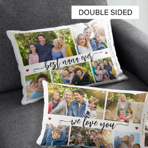 Dubbelzijdige collage met 10 foto's beste oma ooit kussen