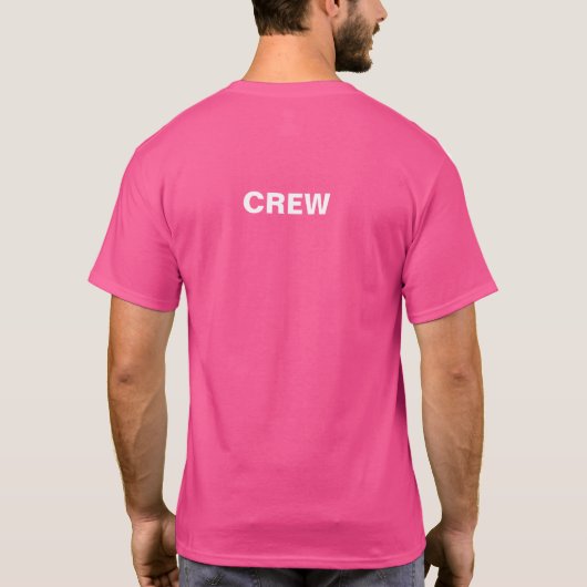 Dubbelzijdige Design Crew Personeel Mannen Roze T- T-shirt (Achterkant)