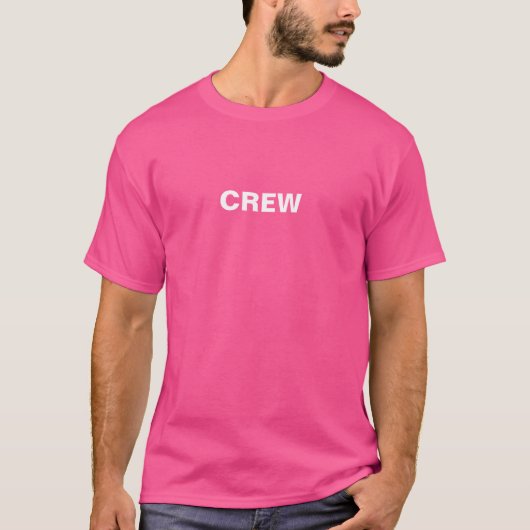 Dubbelzijdige Design Crew Personeel Mannen Roze T- T-shirt (Voorkant)