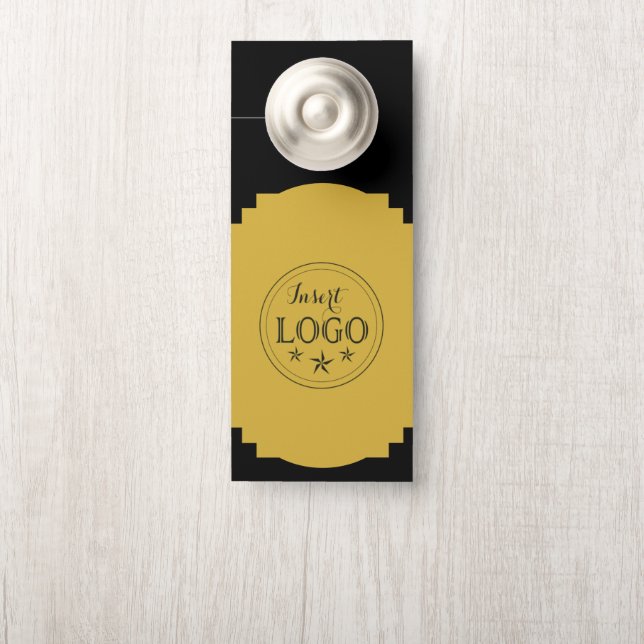 Dubbelzijdige deurhanger met QR-code en Logo (Op knop)