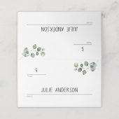 Dubbelzijdige Eucalyptus lijn voor tafel en naam (Buitenkant ongevouwen)