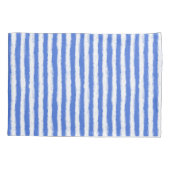 Dubbelzijdige florale en gestreepte witte-blauwe s kussensloop (Achterkant)