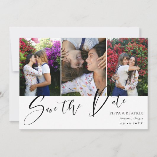 Dubbelzijdige foto-inkuiling bewaren Datum Save The Date (Voorkant)