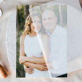 Dubbelzijdige fotokaart voor Vellum Trouwuitnodigi Kaart