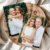 Dubbelzijdige fotokaart voor Vellum Trouwuitnodigi Kaart