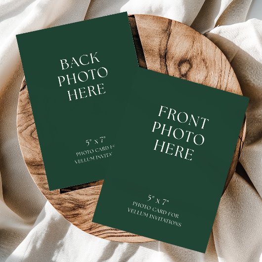 Dubbelzijdige fotokaart voor Vellum Trouwuitnodigi Kaart