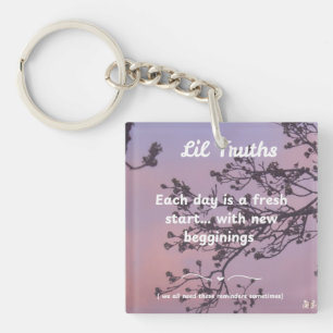 Dubbelzijdige Herinnering nieuwe dag Sleutelhanger