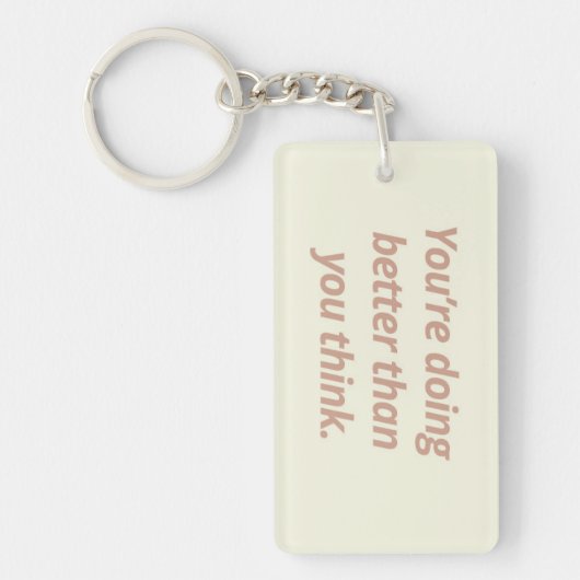 dubbelzijdige Inspirerend Sleutelhanger | Beige & (Voorkant)