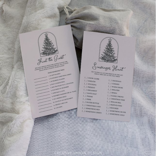 Dubbelzijdige kerstfeestspellen Vind de gast (Creator heeft geüpload)