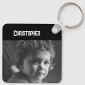 Dubbelzijdige liefdesvader voegt zwarte witte foto sleutelhanger (Achterkant)