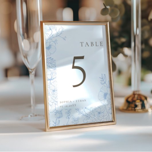 Dubbelzijdige Line Art French Blue Table Nr Kaart