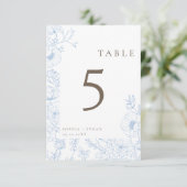 Dubbelzijdige Line Art French Blue Table Nr Kaart (Staand voorkant)