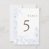 Dubbelzijdige Line Art French Blue Table Nr Kaart (Achterkant)