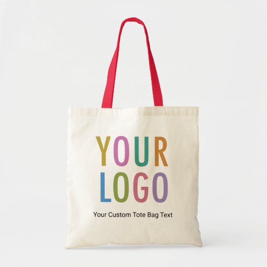 Dubbelzijdige Logo Canvas Canvas tas met rode hand (Voorkant)