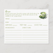 Dubbelzijdige Matcha Groene Thee Themareceptkaart Informatiekaartje (Voorkant)