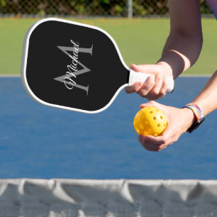 Dubbelzijdige monogram naam legant ontwerp Sjabloo Pickleball Paddle