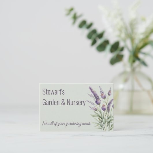 Dubbelzijdige Paarse lavender met QR-code Visitekaartje (Staand voorkant)