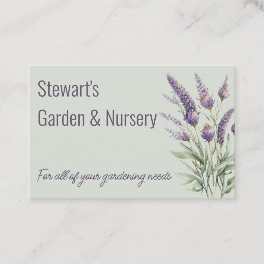 Dubbelzijdige Paarse lavender met QR-code Visitekaartje (Voorkant)