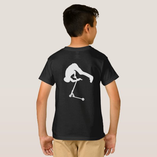 Dubbelzijdige scooter freestyle backflip t-shirt (Achterkant volledig)
